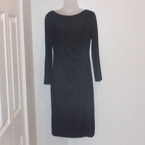 Genny Black Long Sleeve  Dress Women Size 8 - Picture 1 of 13